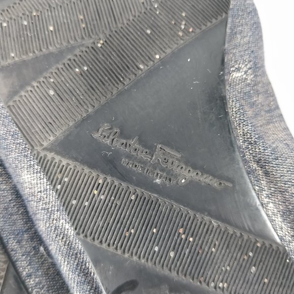 Salvatore Ferragamo Shoes Womens 5.5 M Purple My Joy Ballet Flats Bow Shimmer - Picture 13 of 13